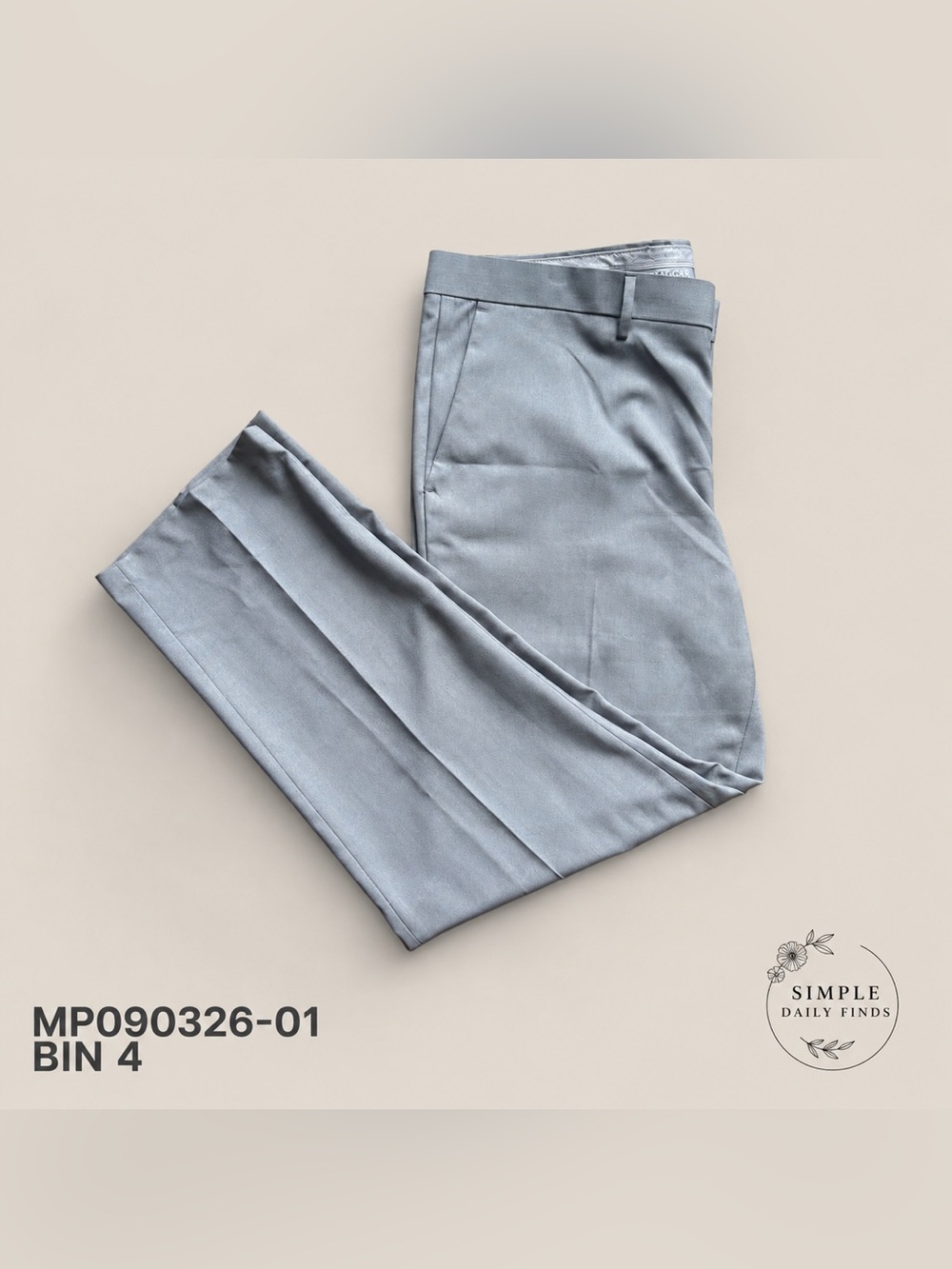 Haggar Men’s 40x30 Gray Premium Stretch Straight Fit Dress Pants